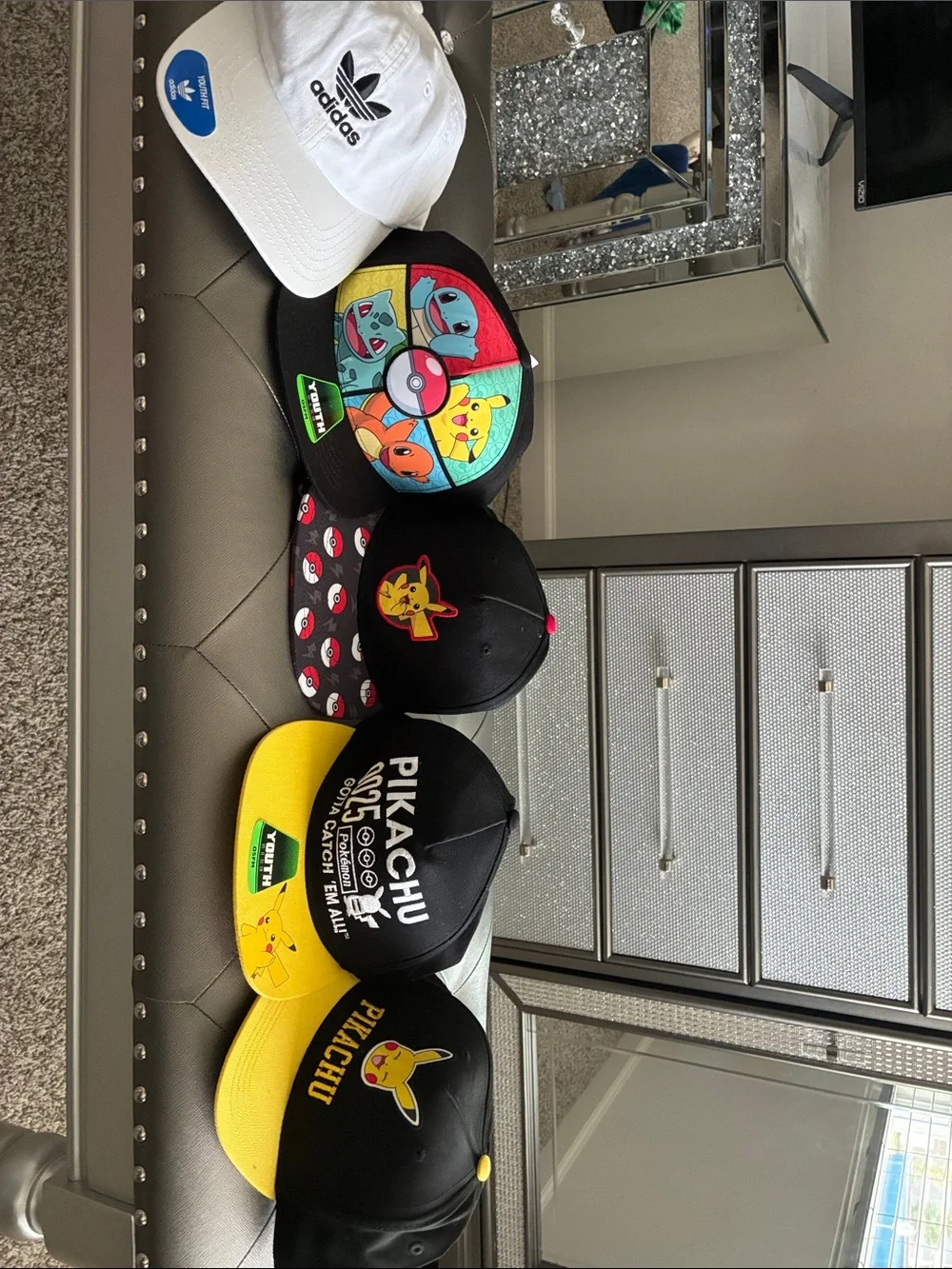 5 hats Pikachu Black and Yellow Kids Baseball Cap - Licensed Pokémon Hat